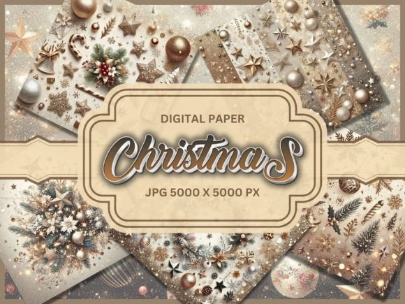 Download 30 Sparkling Christmas Digital Paper Kit - Paper Collection