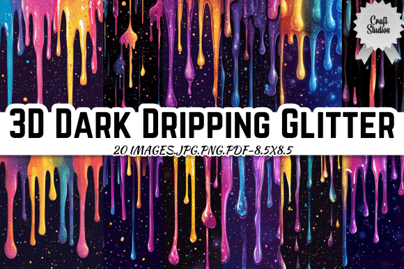Download 3D Dark Dripping Glitter Digital Paper - Paper Collection