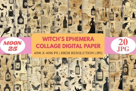 Download Witch Ephemera Collage Papers - Paper Collection