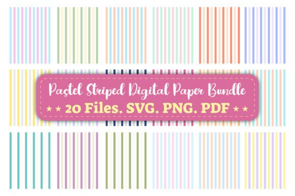 Download Pastel Striped Digital Paper Bundle - Paper Collection