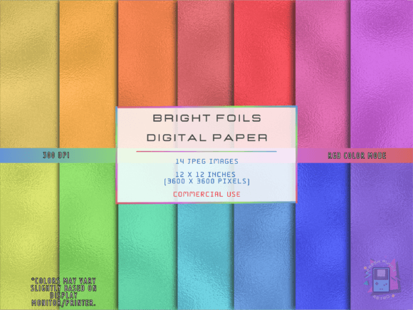 Download Bright Foils Digital Paper - Paper Collection