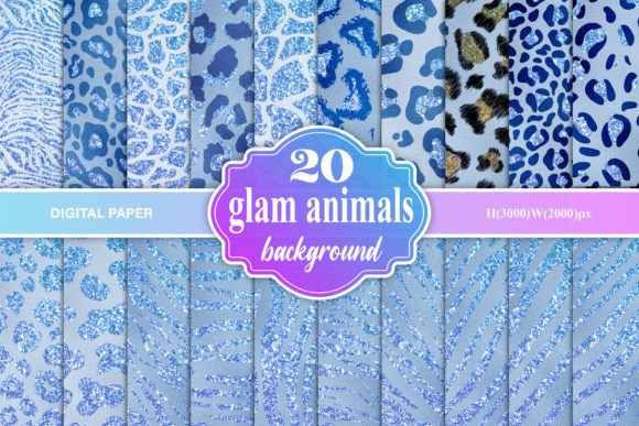 Download Cyan Glam Animal Skin Digital Paper - Paper Collection