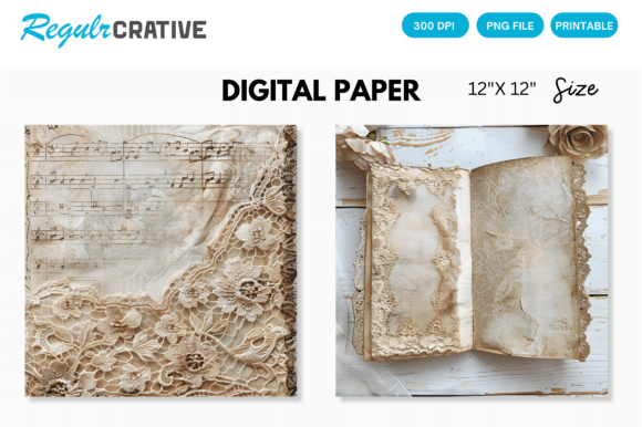 Download Antique Lace Junk Journal Digital Paper - Paper Collection