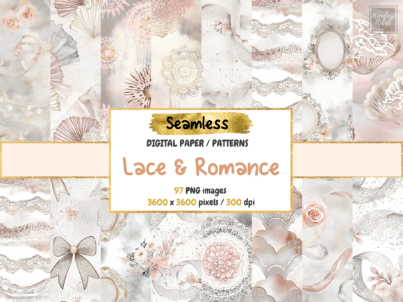 Download Lace Romance Seamless Digital Paper - Paper Collection
