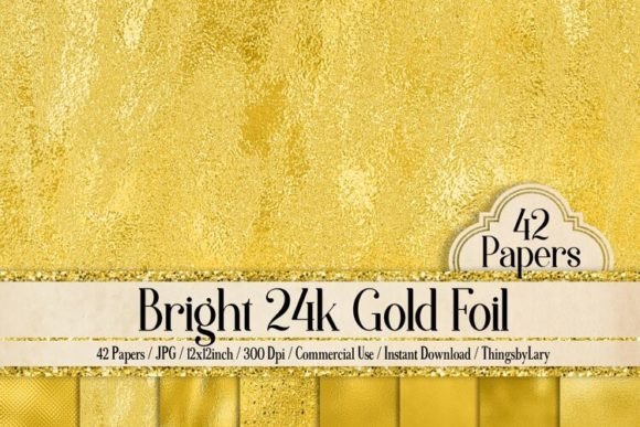 Download Bright 24k Gold Foil Digital Papers - Paper Collection
