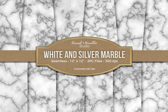 Download White and Silver Marble Digital Paper - Paper Collection