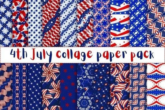 Download 4th July Digital Collage Paper Pack - Paper Collection