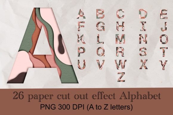 Download Alphabet Sublimation Paper Cutout Effect - Paper Collection