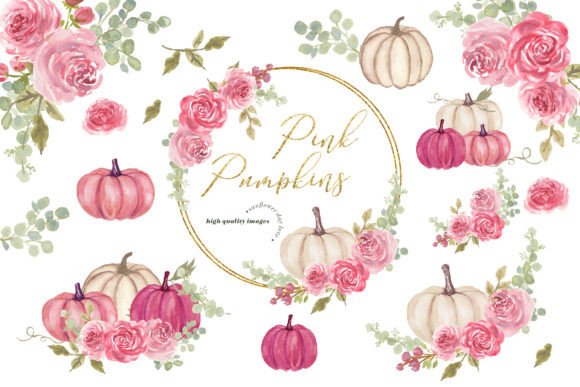 Download Pink White Pumpkin Eucalyptus Clipart - Pink white Collection