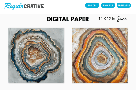 Download Agate Slice Digital Paper Backgrounds - Paper Collection