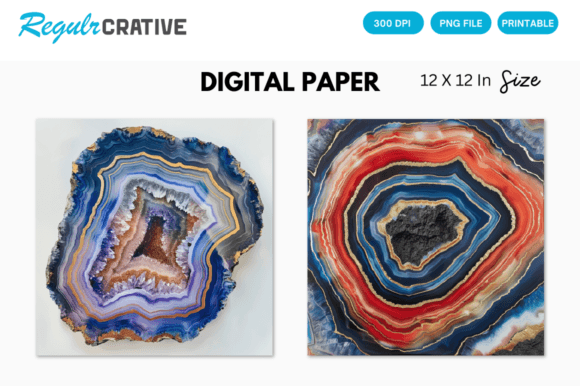 Download Agate Slice Digital Paper Backgrounds - Paper Collection