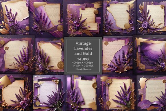 Download Dark Purple Lavender Gold Digital Paper - Paper Collection