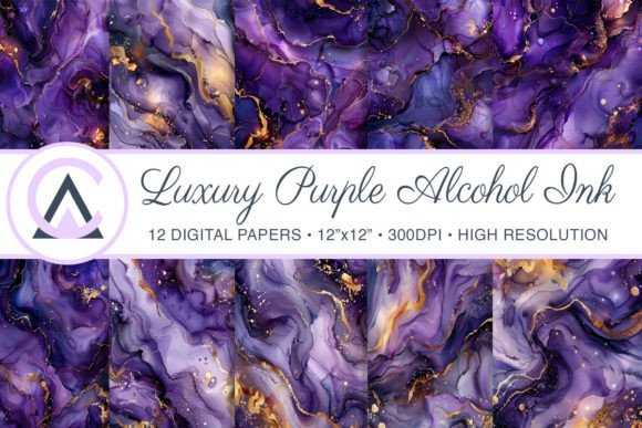 Download Luxury Purple Alcohol Ink Digital Papers - Paper Collection