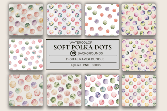 Download Soft Watercolor Polka Dots Papers - Paper Collection
