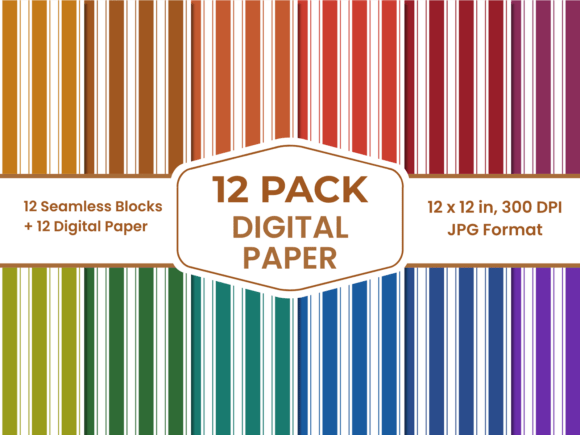 Download Striped Seamless Digital Paper Bundle - Paper Collection