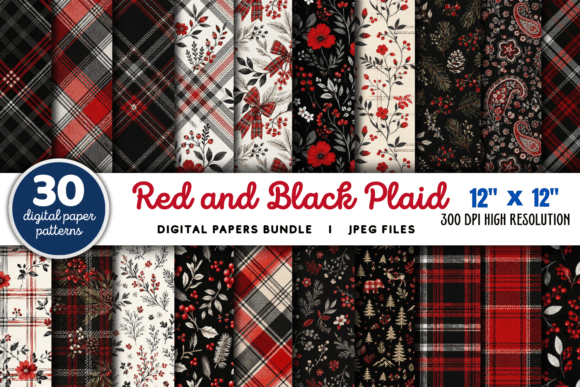 Download Red and Black Plaid Buffalo Paper Bundle - Paper Collection