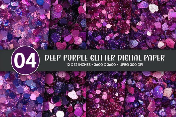 Download Deep Purple Glitter Digital Paper - Paper Collection