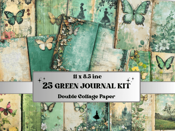 Download Green Junk Journal Whimsical Paper - Paper Collection