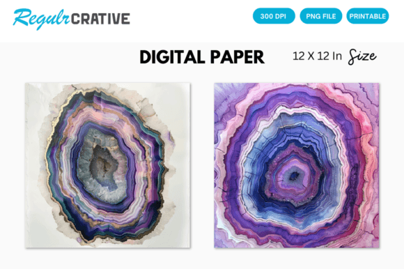 Download Agate Slice Digital Paper Backgrounds - Paper Collection