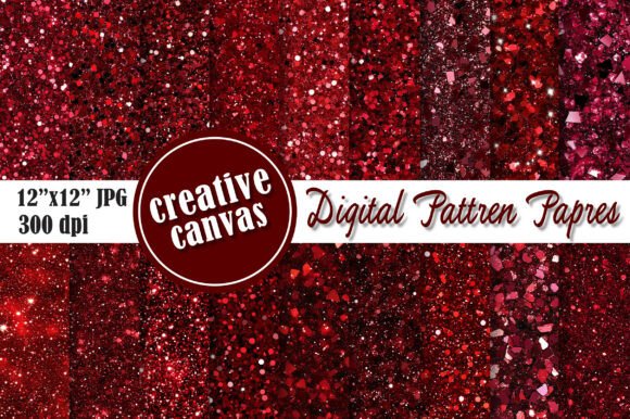 Download Red Glitter Digital Paper Bundle - Paper Collection