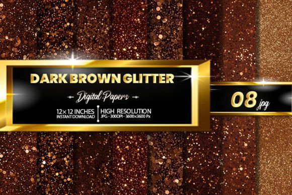 Download Dark Brown Glitter Digital Papers - Paper Collection