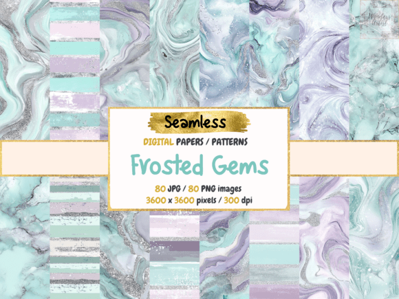 Download Frosted Gems Seamless Digital Papers - Paper Collection