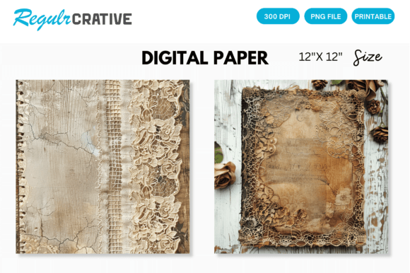 Download Antique Lace Junk Journal Digital Paper - Paper Collection