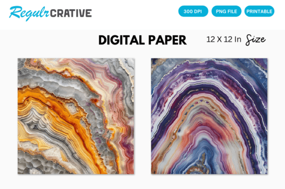 Download Agate Slice Digital Paper Backgrounds - Paper Collection