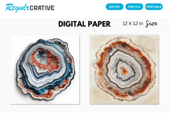 Download Agate Slice Digital Paper Backgrounds - Paper Collection
