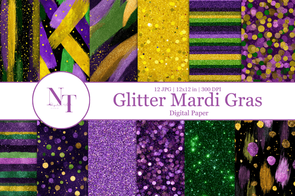 Download Mardi Gras Digital Paper - Paper Collection