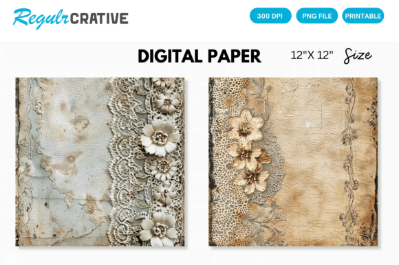Download Antique Lace Junk Journal Digital Paper - Paper Collection
