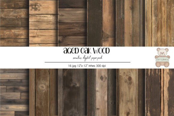 Download Seamless Aged Oak Wood Planks Paper Pack - Paper Collection