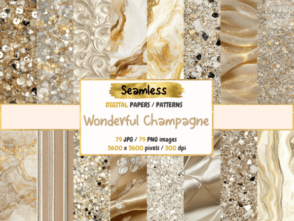 Download Wonderful Champagne Digital Paper - Paper Collection