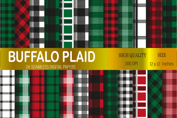 Download Christmas Buffalo Plaid Digital Paper - Paper Collection