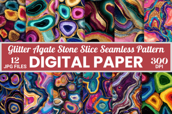 Download Glitter Agate Stone Slice Digital Paper - Paper Collection