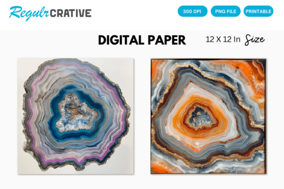 Download Agate Slice Digital Paper Backgrounds - Paper Collection