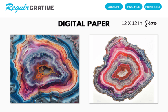 Download Agate Slice Digital Paper Backgrounds - Paper Collection