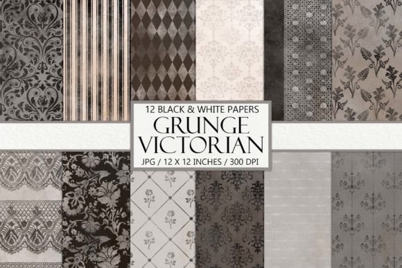 Download Grunge Victorian Digital Scrapbook Paper - Paper Collection