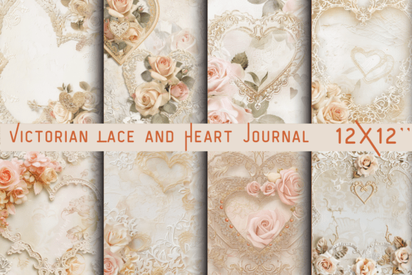 Download Victorian Lace and Heart Journal Paper - Paper Collection