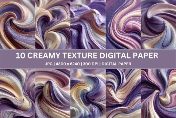 Download 10 Gilded Amethyst Swirl Digital Paper - Paper Collection