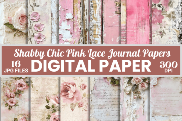 Download Shabby Chic Pink Lace Journal Papers - Paper Collection