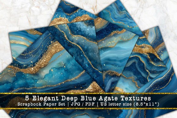 Download Elegant Deep Blue Agate Scrapbook Paper - Paper Collection