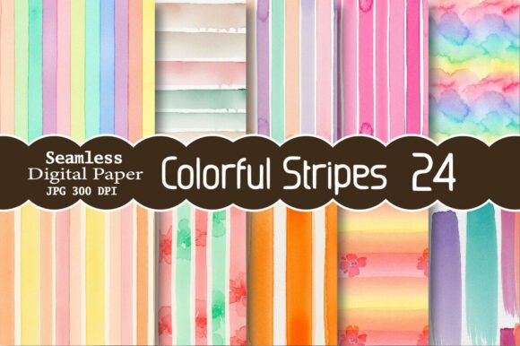 Download Colorful Stripes Seamless Digital Paper - Paper Collection
