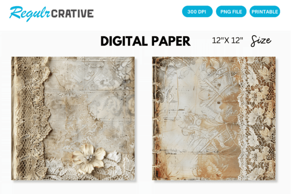 Download Antique Lace Junk Journal Digital Paper - Paper Collection