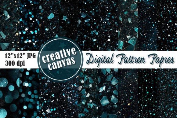 Download Teal Glitter Digital Paper Bundle - Paper Collection
