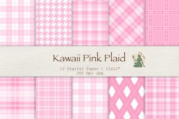 Download Kawaii Pink Plaid Pattern Digital Paper - Paper Collection