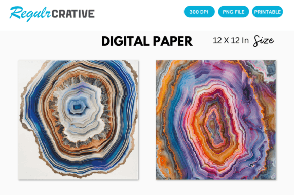Download Agate Slice Digital Paper Backgrounds - Paper Collection