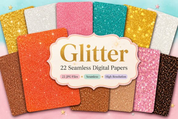 Download Glitter Digital Paper Bundle Set - Paper Collection