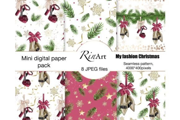 Download Christmas Fashion Digital Paper Pattern - Paper Collection