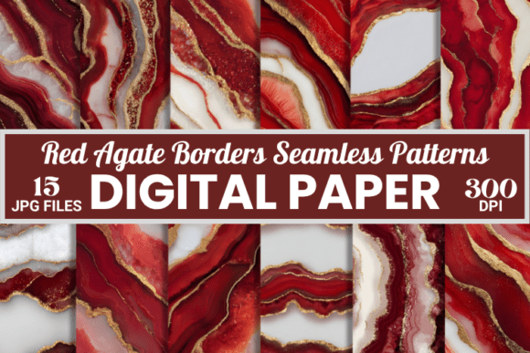 Download Red Agate Borders Seamless Pattern Paper - Paper Collection